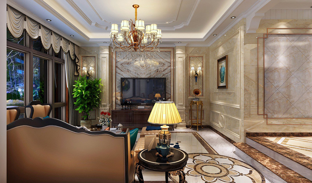 田園風(fēng)格別墅裝修效果圖-新會(huì)碧桂園別墅298平米-客廳 田園風(fēng)格別墅裝修效果圖-新會(huì)碧桂園別墅298平米-客廳