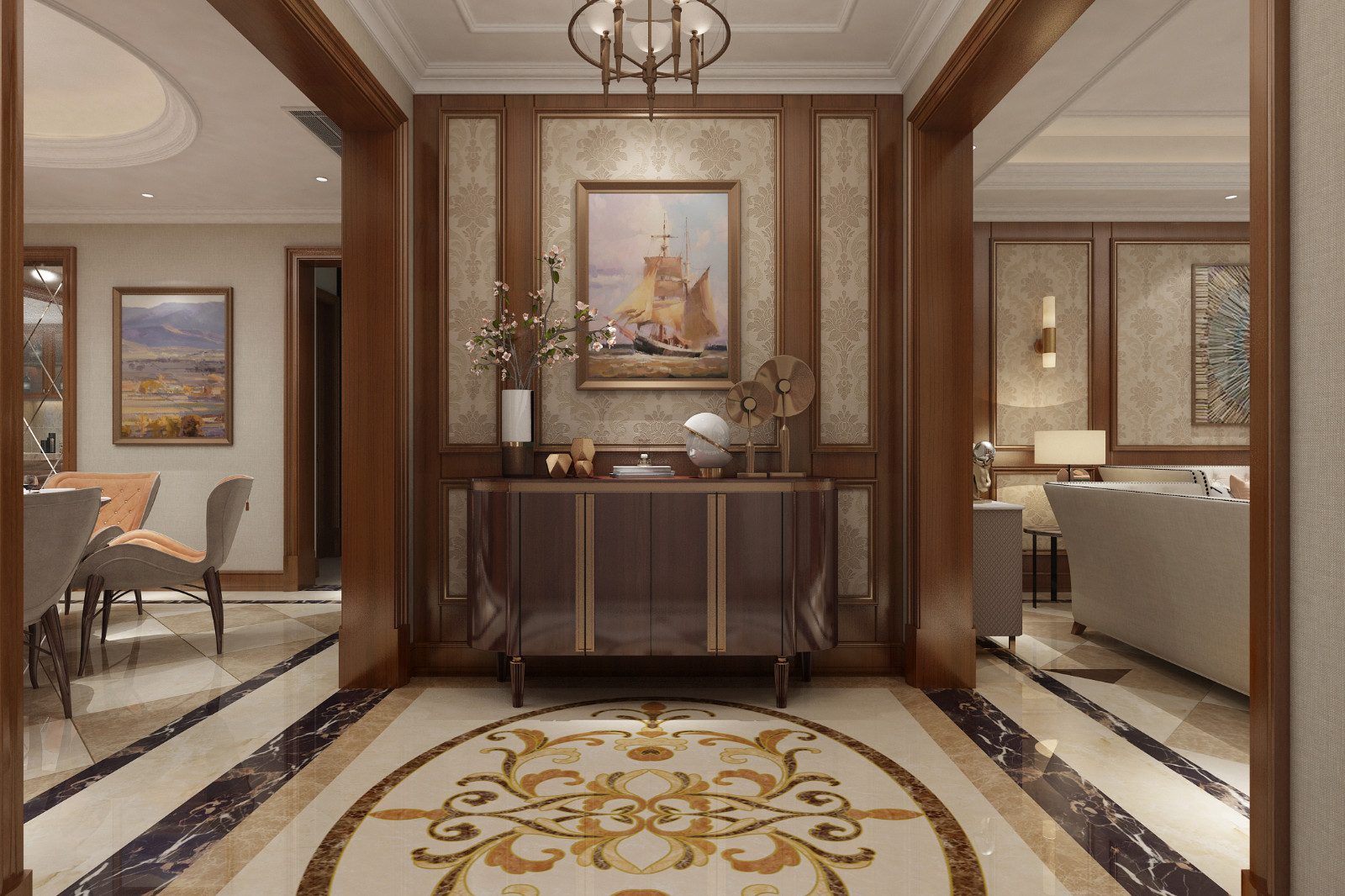 歐式古典風(fēng)格家裝設(shè)計室內(nèi)裝修效果圖-玄關(guān) 歐式古典風(fēng)格家裝設(shè)計室內(nèi)裝修效果圖-玄關(guān)