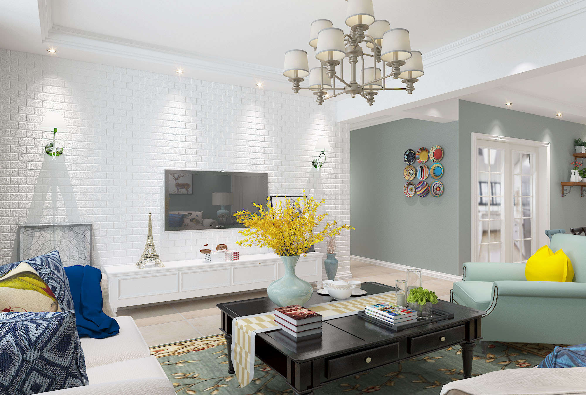 現(xiàn)代美式風(fēng)格室內(nèi)設(shè)計(jì)家裝案例-客廳 現(xiàn)代美式風(fēng)格室內(nèi)設(shè)計(jì)家裝案例-客廳