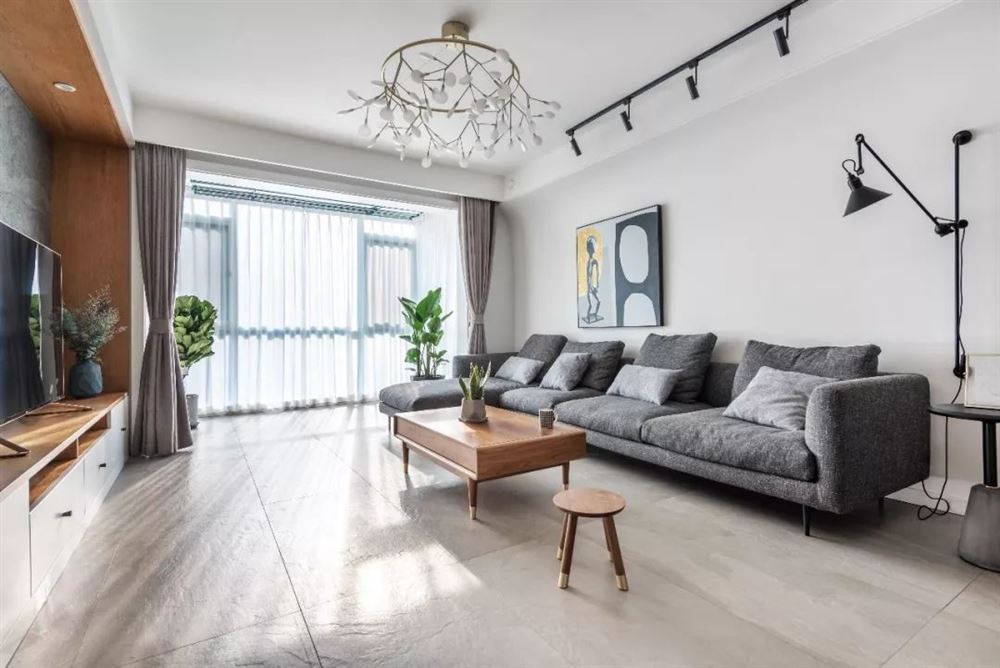 自貢市晨光三廠宿舍現(xiàn)代簡約風(fēng)格四居室裝修案例