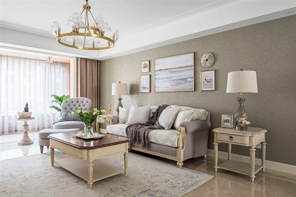 江門市嶺江一品美式風(fēng)格三居室裝修案例
