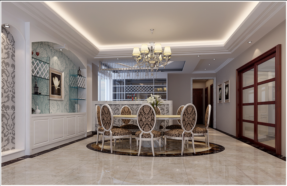 佛山裝修公司簡歐風(fēng)格室內(nèi)裝修效果圖-餐廳 佛山裝修公司簡歐風(fēng)格室內(nèi)裝修效果圖-餐廳