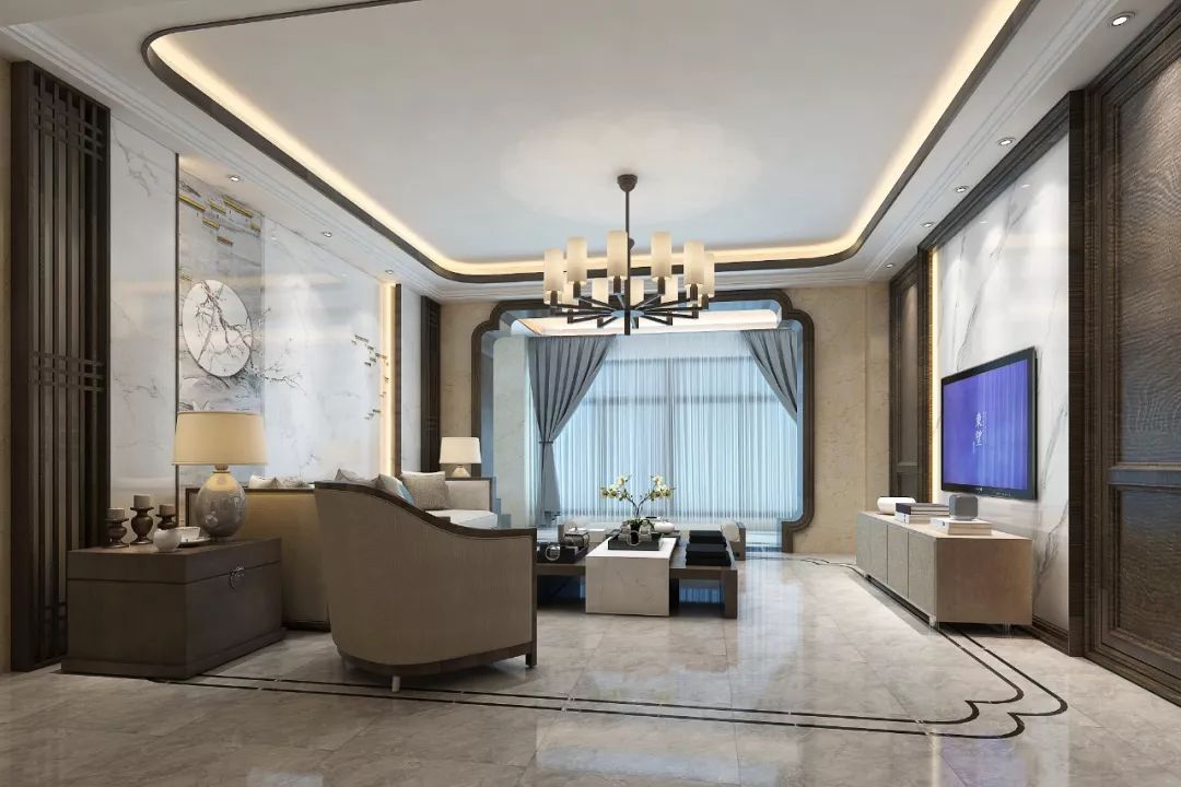 裝修案例新中式風(fēng)格室內(nèi)裝修效果圖-客廳 裝修案例新中式風(fēng)格室內(nèi)裝修效果圖-客廳