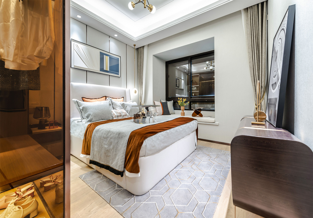 現(xiàn)代輕奢風(fēng)格室內(nèi)設(shè)計(jì)家裝案例-主臥 現(xiàn)代輕奢風(fēng)格室內(nèi)設(shè)計(jì)家裝案例-主臥