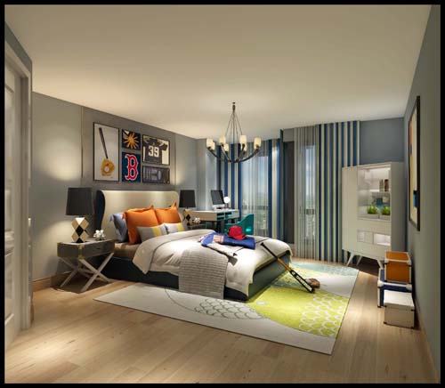 廣州市海珠半島花園三期現(xiàn)代風格三居室裝修案例