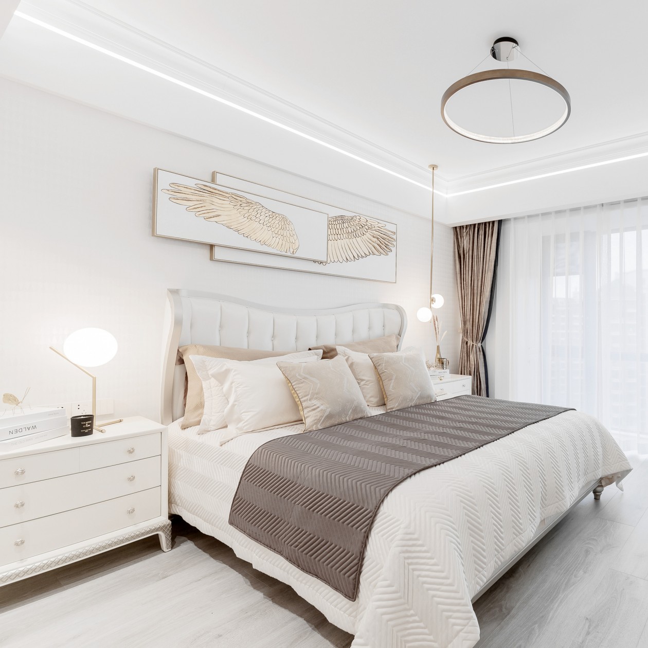 輕奢歐式風(fēng)格室內(nèi)家裝案例效果圖-主臥 輕奢歐式風(fēng)格室內(nèi)家裝案例效果圖-主臥