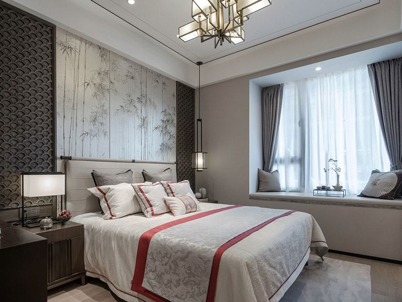 河源市安居靜苑新中式風(fēng)格三居室裝修案例