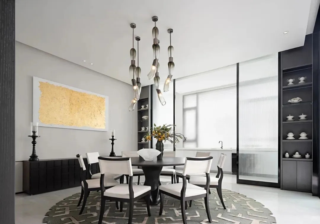 現(xiàn)代輕奢風格別墅室內(nèi)設(shè)計家裝案例-餐廳 現(xiàn)代輕奢風格別墅室內(nèi)設(shè)計家裝案例-餐廳