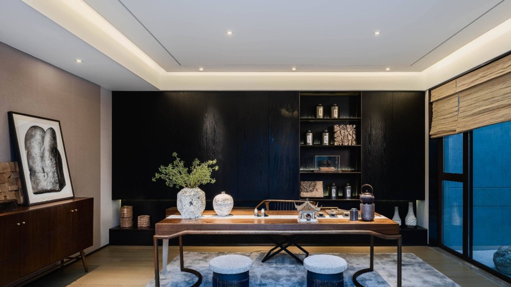 新中式風(fēng)格別墅室內(nèi)設(shè)計(jì)案例-書(shū)房 新中式風(fēng)格別墅室內(nèi)設(shè)計(jì)案例-書(shū)房