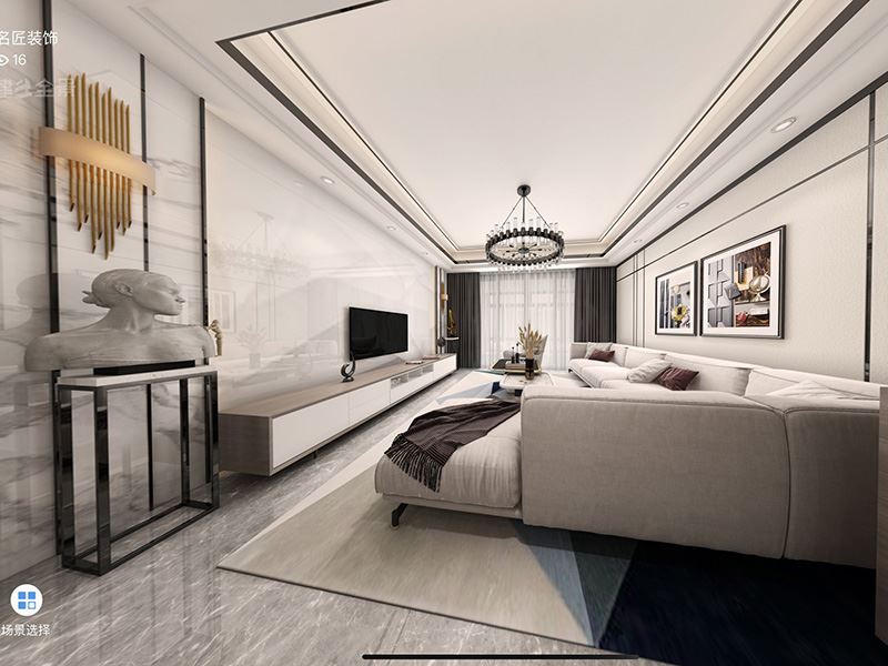 茂名市柏景·浪琴軒現(xiàn)代簡約風(fēng)格四居室裝修案例