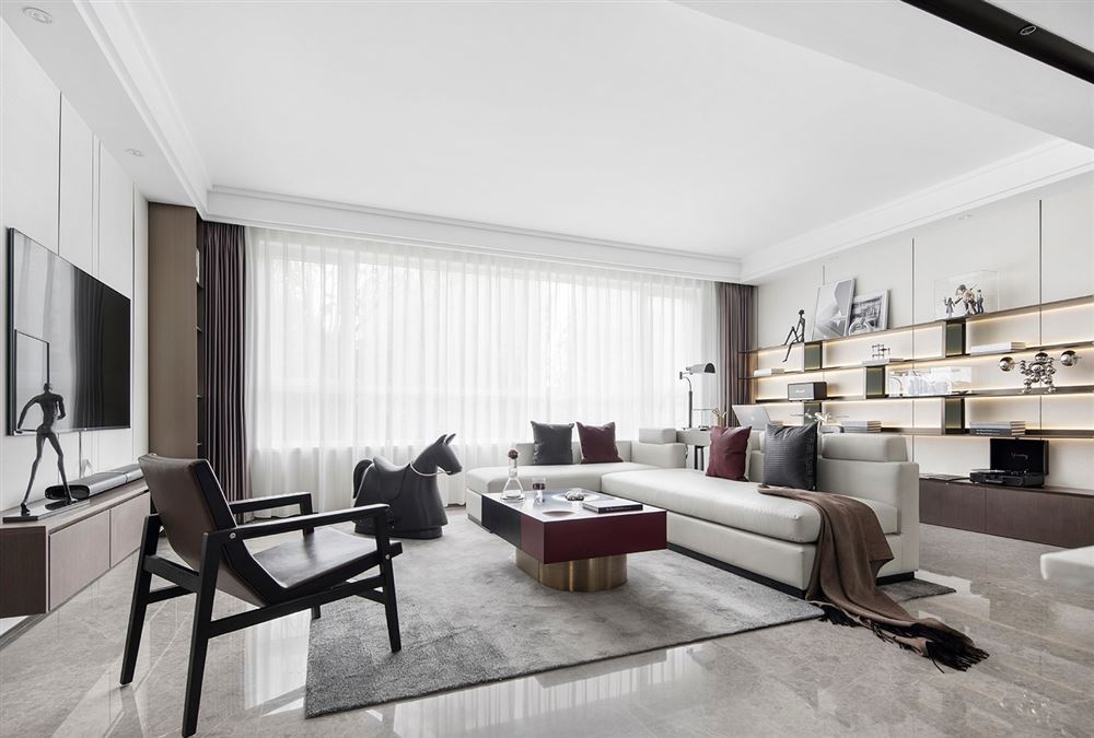 江門(mén)市江海怡景灣輕奢風(fēng)格三居室裝修案例