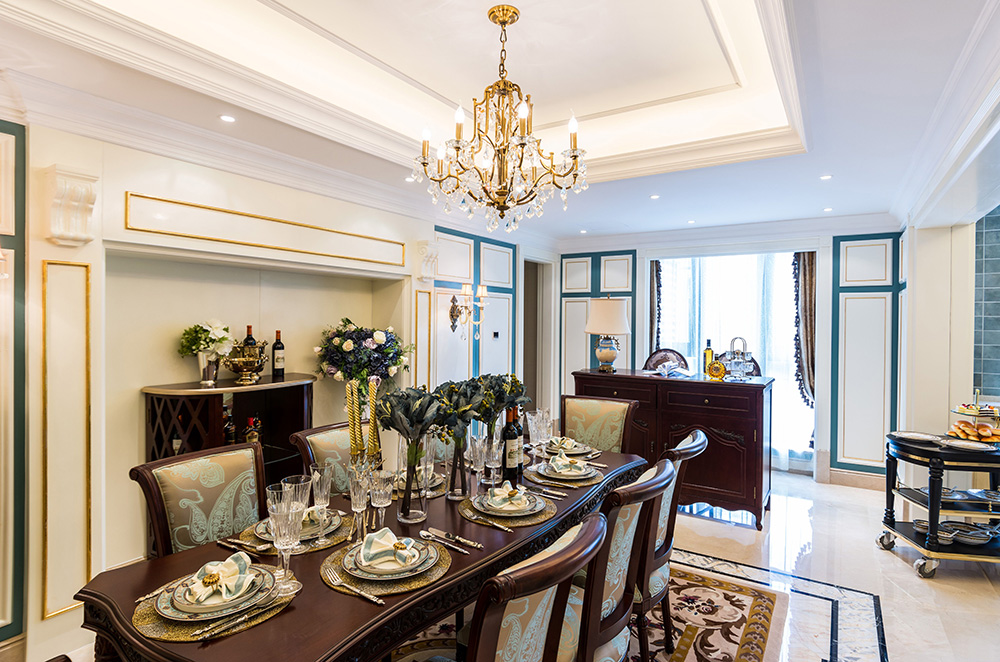 綠地玫瑰城四居220平米歐式風格裝修案例-餐廳 綠地玫瑰城四居220平米歐式風格裝修案例-餐廳