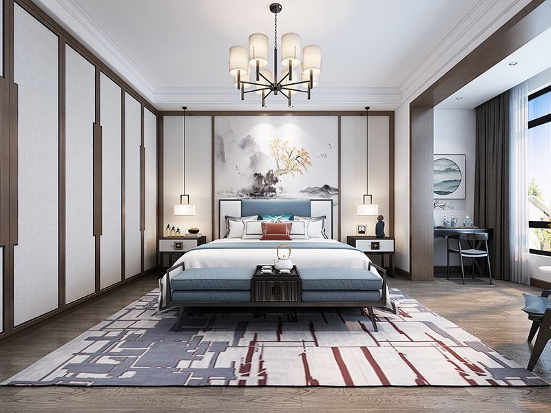 楚雄彝族自治州化湖雅墅新中式風(fēng)格別墅裝修案例