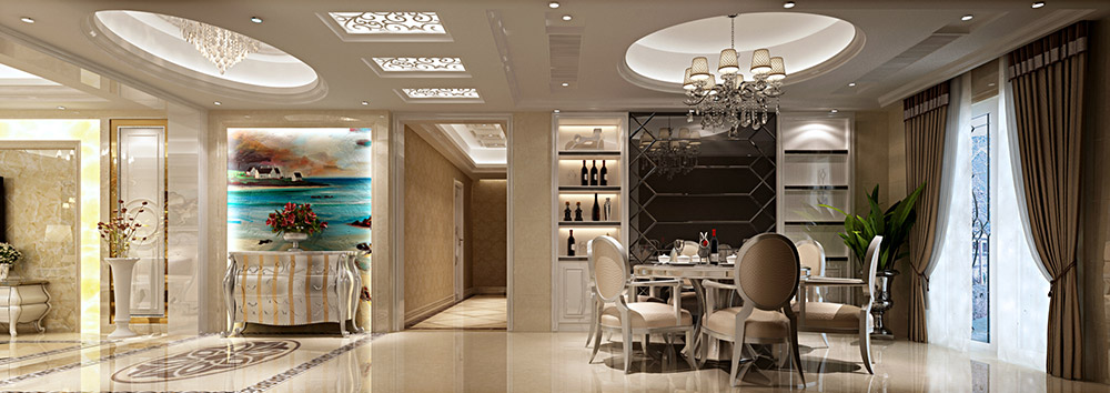 輕奢風(fēng)格室內(nèi)裝修效果圖-御景二期三居150平米-餐廳 輕奢風(fēng)格室內(nèi)裝修效果圖-御景二期三居150平米-餐廳
