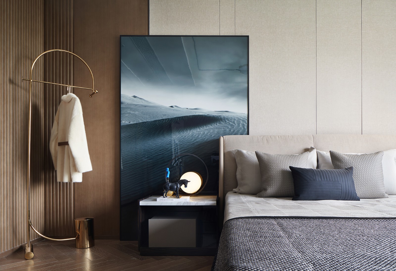 新中式風(fēng)格室內(nèi)家裝案例效果圖-臥室 新中式風(fēng)格室內(nèi)家裝案例效果圖-臥室