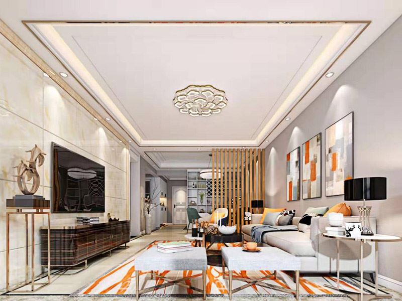 昭通市幼兒園家屬區(qū)輕奢風格平層裝修案例