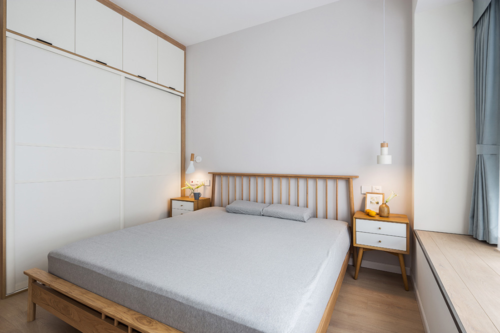 南寧萬科魅力之城二居90平米現代前衛(wèi)風格室內裝修案例-臥室