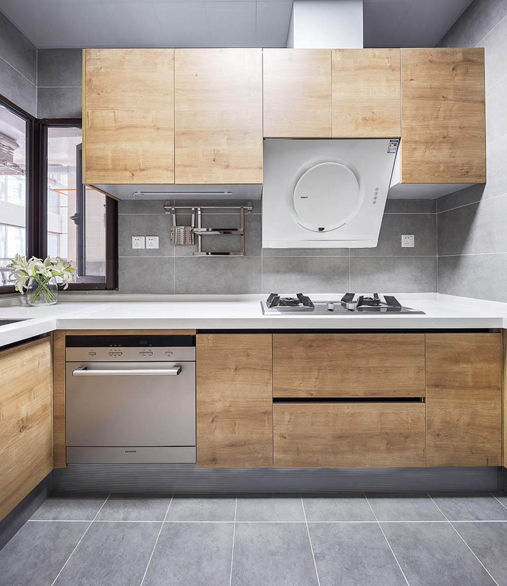 南寧萬科魅力之城二居90平米現代前衛(wèi)風格室內裝修案例-廚房