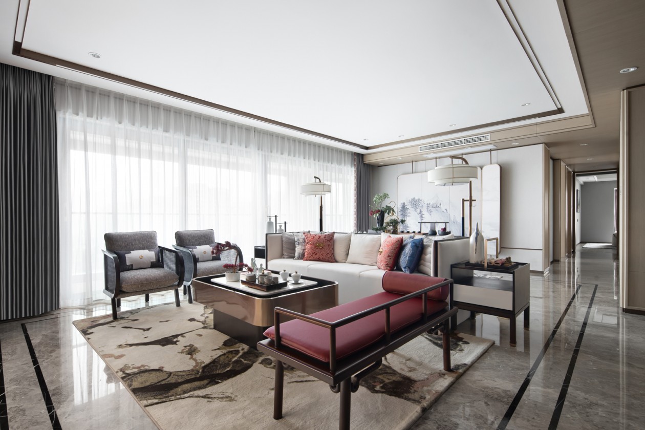 新中式風格家裝設計室內(nèi)裝修效果圖-客廳 新中式風格家裝設計室內(nèi)裝修效果圖-客廳