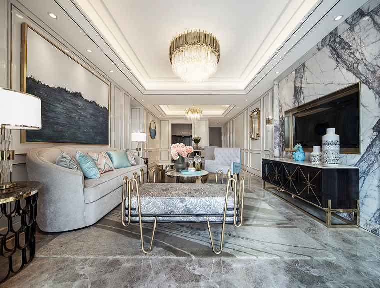 裝修案例美式輕奢風(fēng)格室內(nèi)裝修效果圖-客廳 裝修案例美式輕奢風(fēng)格室內(nèi)裝修效果圖-客廳