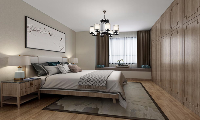 韶關(guān)市天御華府新中式風(fēng)格三居室裝修案例