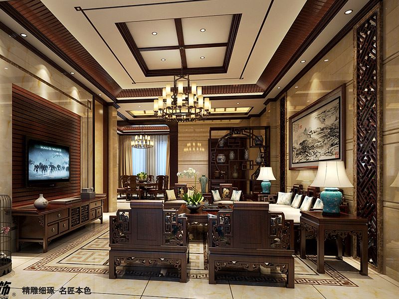 茂名市1978創(chuàng)寓社區(qū)新中式風(fēng)格別墅裝修案例