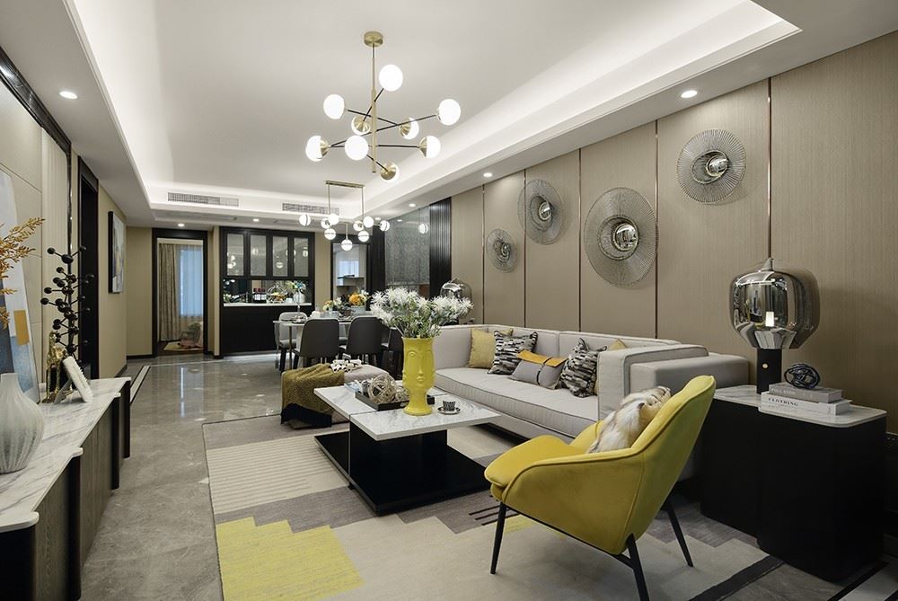 江門市華僑城·云頂現(xiàn)代簡約風格三居室裝修案例