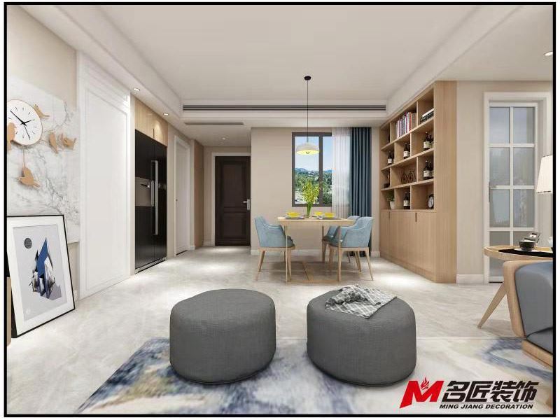 湖州市融創(chuàng)金成·湖山賦現(xiàn)代簡(jiǎn)約風(fēng)格三居室裝修案例