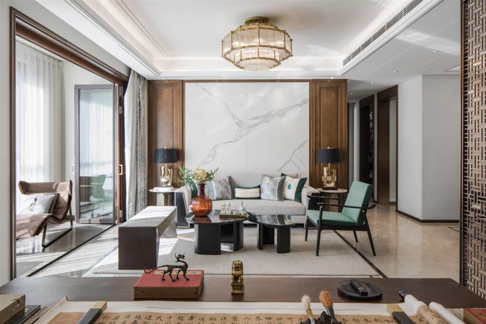 江門市東成家園新中式風(fēng)格三居室裝修案例