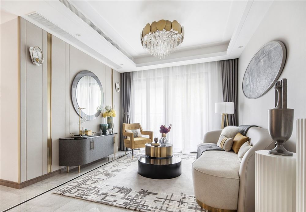 江門(mén)市明翠新村輕奢風(fēng)格三居室裝修案例