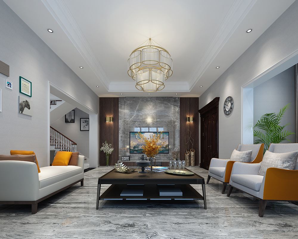 青島市萬科生態(tài)城現(xiàn)代簡約風格別墅裝修案例