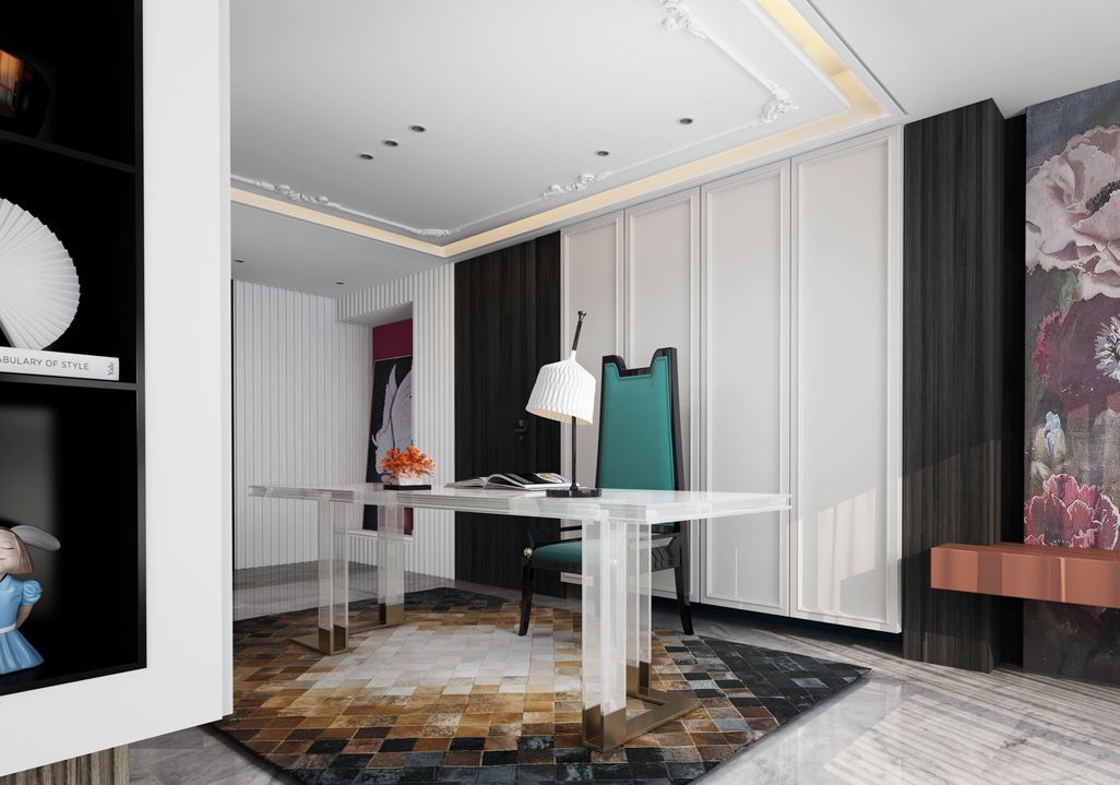 時尚輕奢風(fēng)格家裝設(shè)計(jì)室內(nèi)裝修效果圖-書房 時尚輕奢風(fēng)格家裝設(shè)計(jì)室內(nèi)裝修效果圖-書房