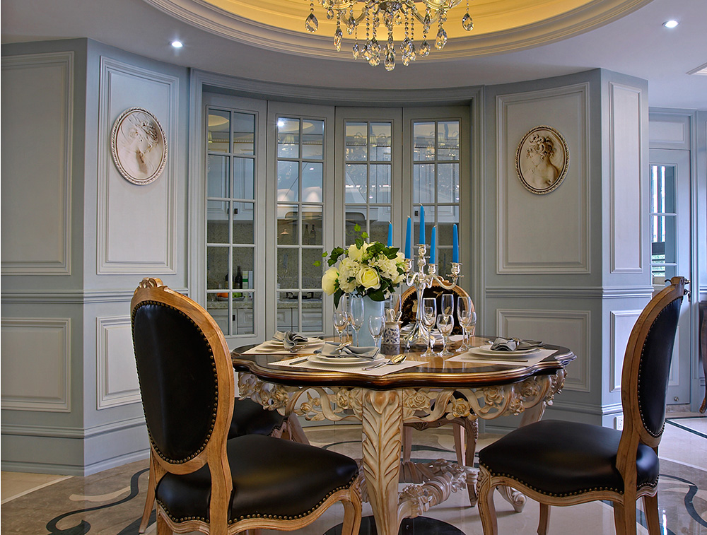 綠地外灘公館三居165平米奢華歐式風(fēng)格裝修案例-餐廳 綠地外灘公館三居165平米奢華歐式風(fēng)格裝修案例-餐廳