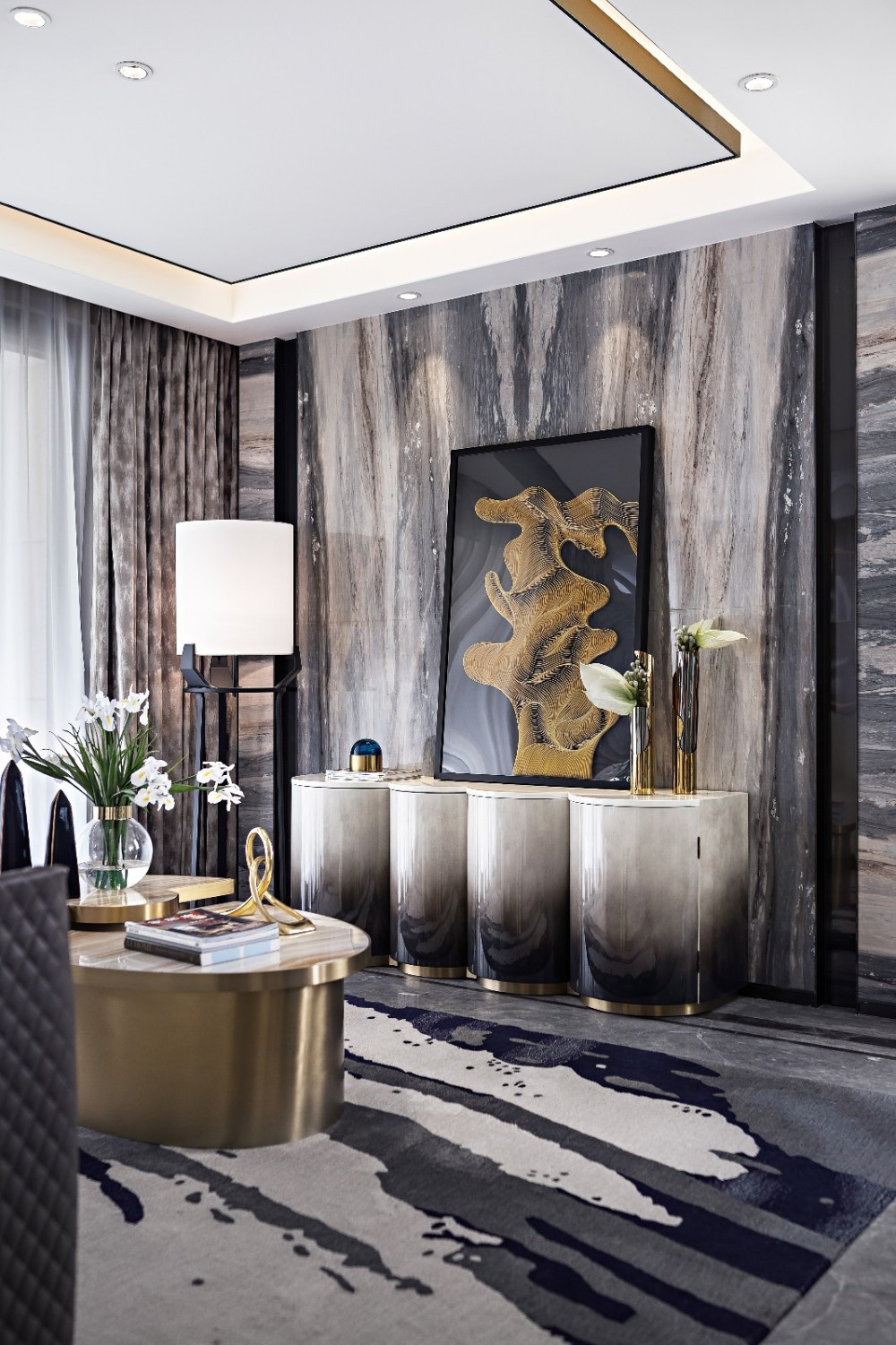 新中式風(fēng)格別墅室內(nèi)設(shè)計(jì)家裝案例-客廳電視背景墻 新中式風(fēng)格別墅室內(nèi)設(shè)計(jì)家裝案例-客廳電視背景墻