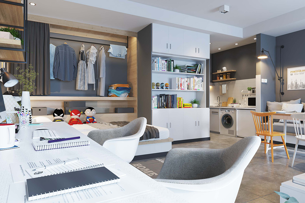 現(xiàn)代風格公寓裝修設(shè)計效果圖-辦公桌 現(xiàn)代風格公寓裝修設(shè)計效果圖-辦公桌