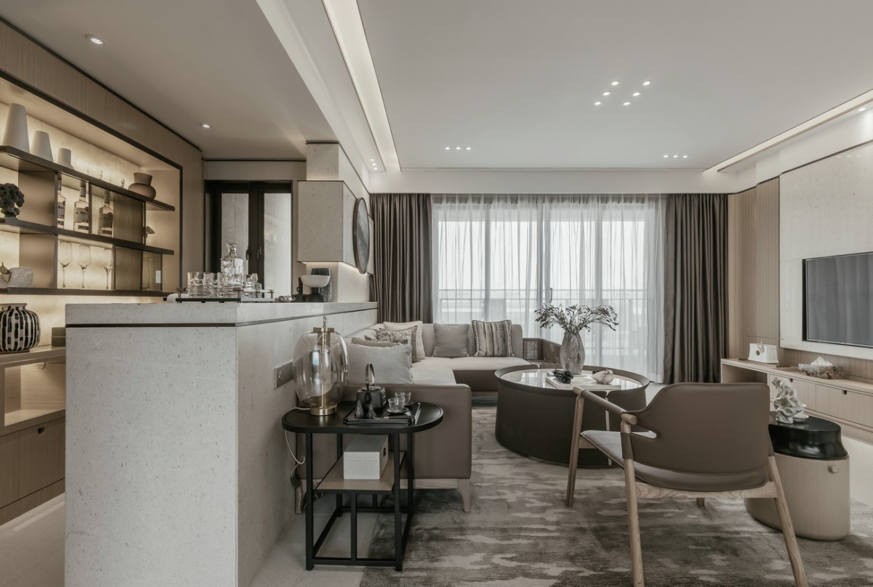 新中式風(fēng)格室內(nèi)家裝案例效果圖客廳吧臺 新中式風(fēng)格室內(nèi)家裝案例效果圖客廳吧臺