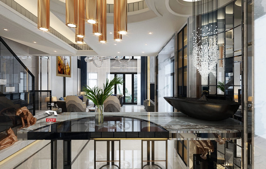 佛山保利外灘一號別墅350平米現(xiàn)代簡約風(fēng)格室內(nèi)裝修案例-客廳 佛山保利外灘一號別墅350平米現(xiàn)代簡約風(fēng)格室內(nèi)裝修案例-客廳