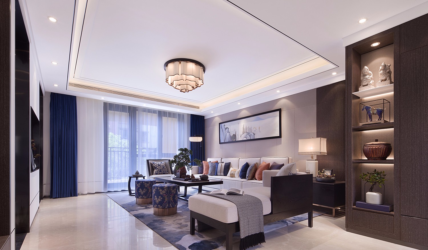 新中式風(fēng)格室內(nèi)設(shè)計家裝案例-客廳 新中式風(fēng)格室內(nèi)設(shè)計家裝案例-客廳