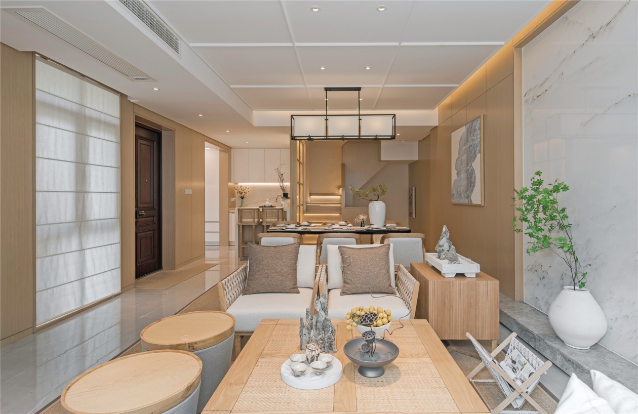 禪意日式原木風格家裝設計室內裝修效果圖-客廳 禪意日式原木風格家裝設計室內裝修效果圖-客廳