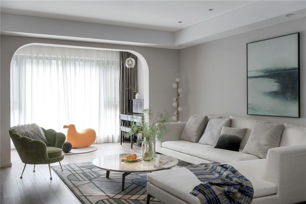 廣州市華南新城新中式風格三居室裝修案例