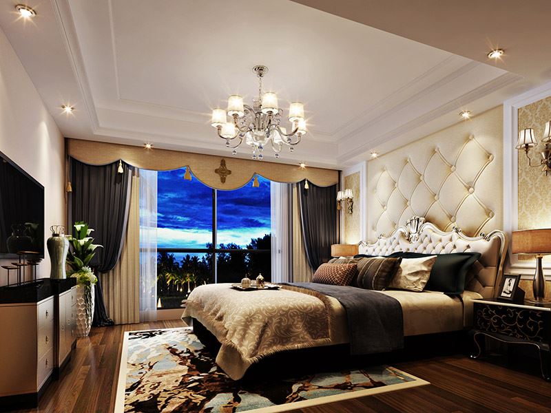 河源市濱江花園歐式風(fēng)格三居室裝修案例