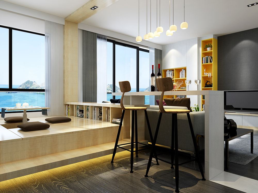 楚雄彝族自治州錦繡東山現(xiàn)代簡約風格二居室裝修案例