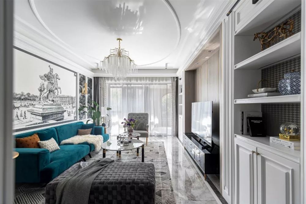 昭通市玉泉商業(yè)廣場美式風(fēng)格三居室裝修案例