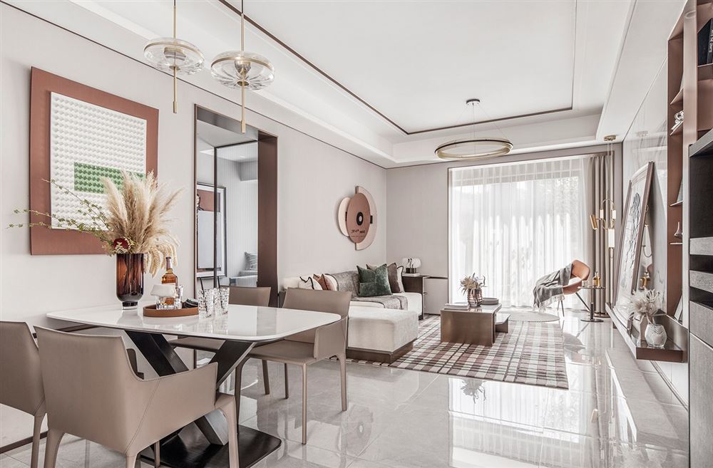 佛山市招商城市主場(chǎng)輕奢風(fēng)格三居室裝修案例