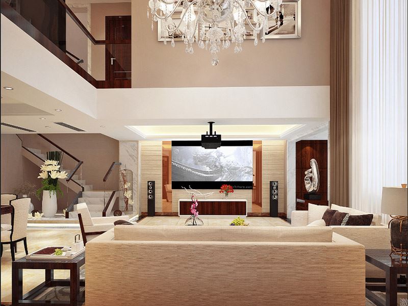 泰州市濱江新區(qū)富陽社區(qū)現(xiàn)代風格別墅裝修案例