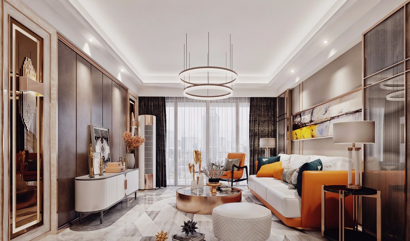 日照市山海家園現(xiàn)代風格三居室裝修案例