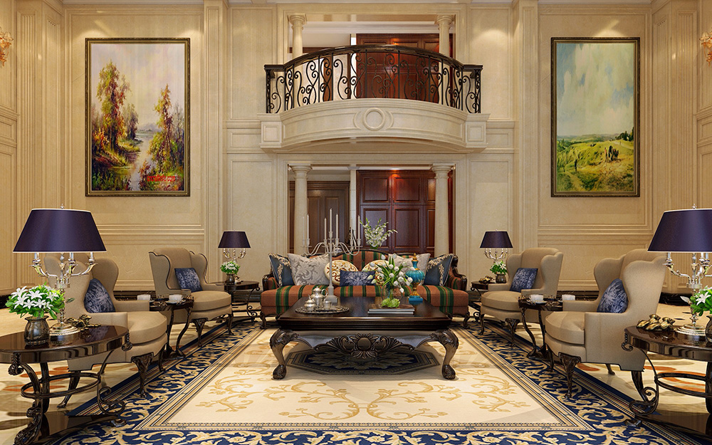 歐式風(fēng)格別墅裝修設(shè)計效果圖-龍光天瀛別墅430平米-別墅客廳裝修設(shè)計 歐式風(fēng)格別墅裝修設(shè)計效果圖-龍光天瀛別墅430平米-別墅客廳裝修設(shè)計