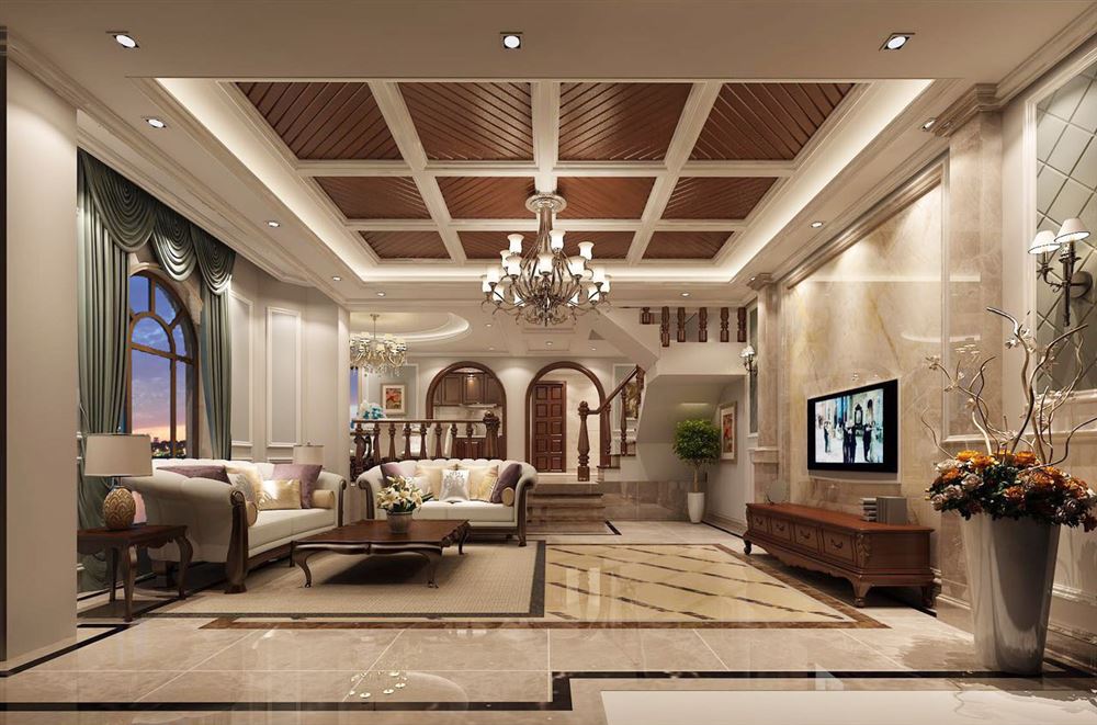 連云港市水岸明珠美式風(fēng)格別墅裝修案例