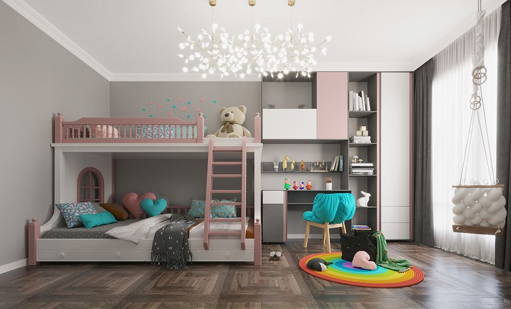 貴港市陽(yáng)光都市美式風(fēng)格四居室裝修案例