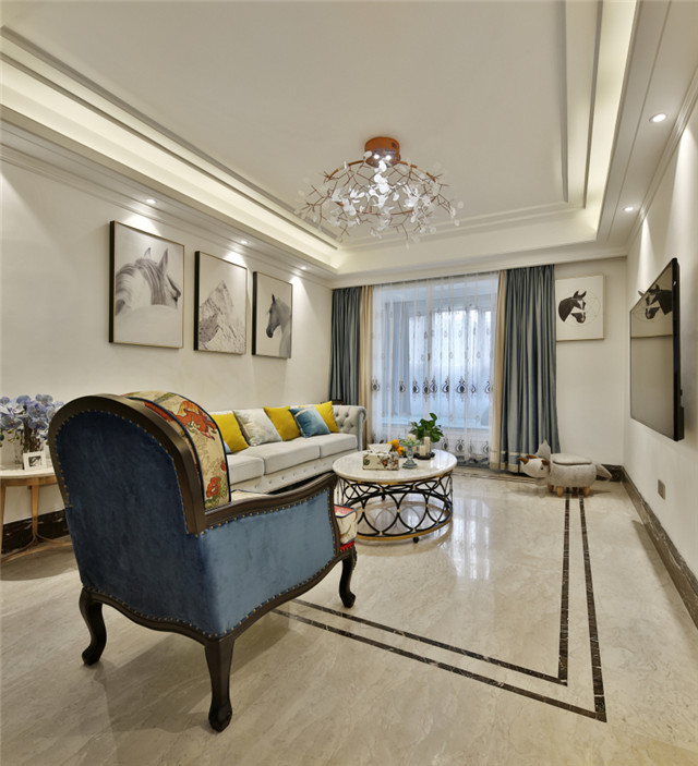 裝修案例美式輕奢風(fēng)格室內(nèi)裝修效果圖-客廳 裝修案例美式輕奢風(fēng)格室內(nèi)裝修效果圖-客廳